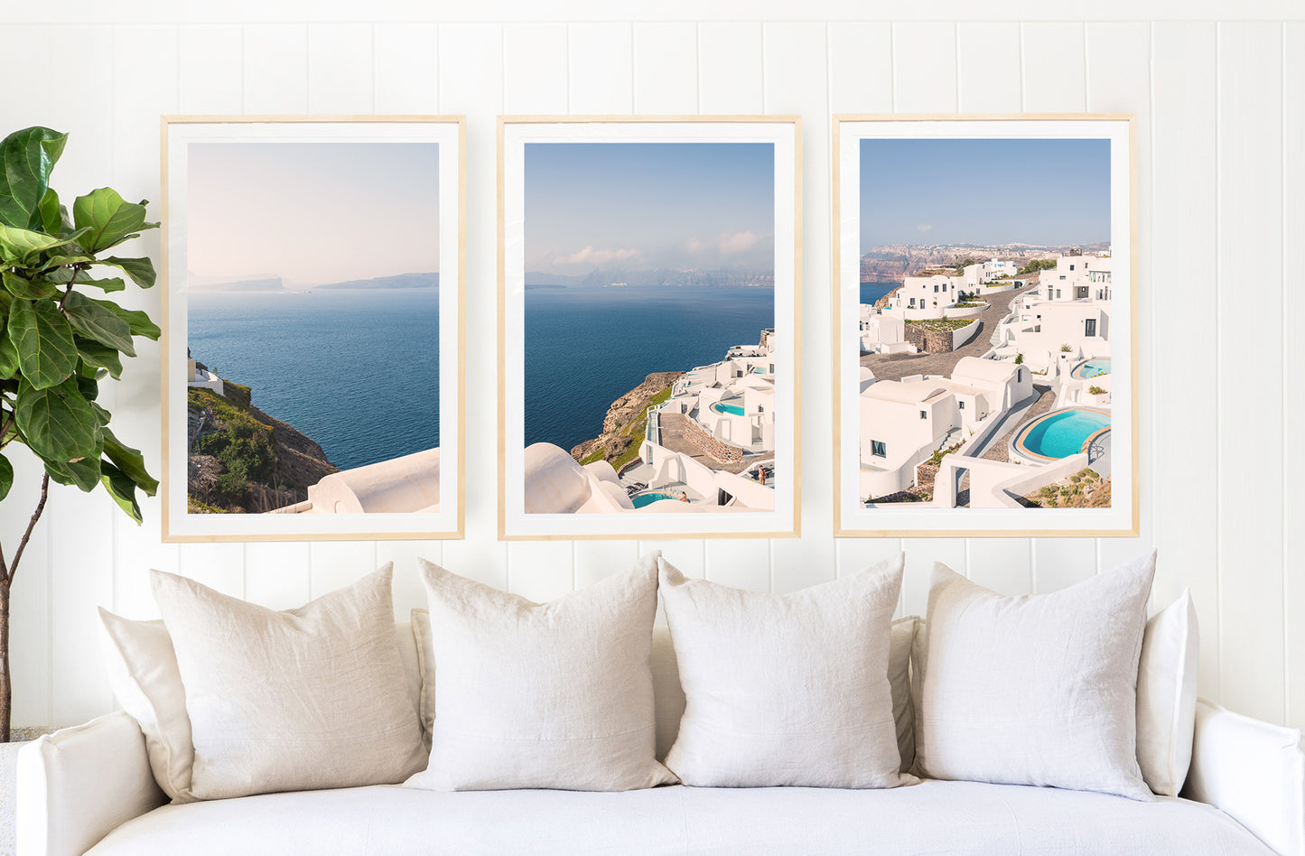 Santorini Vista Triptych